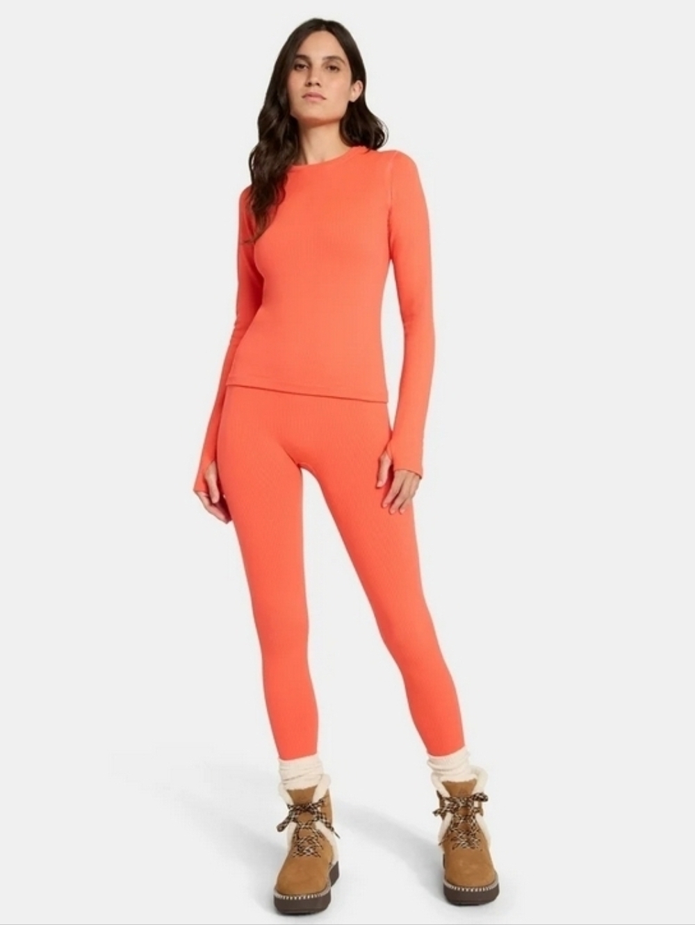 Ozark Trail 2pk Women's 2XL  Seamless Ribbed Thermal Legging Coral Fleece Lined - Picture 14 of 14